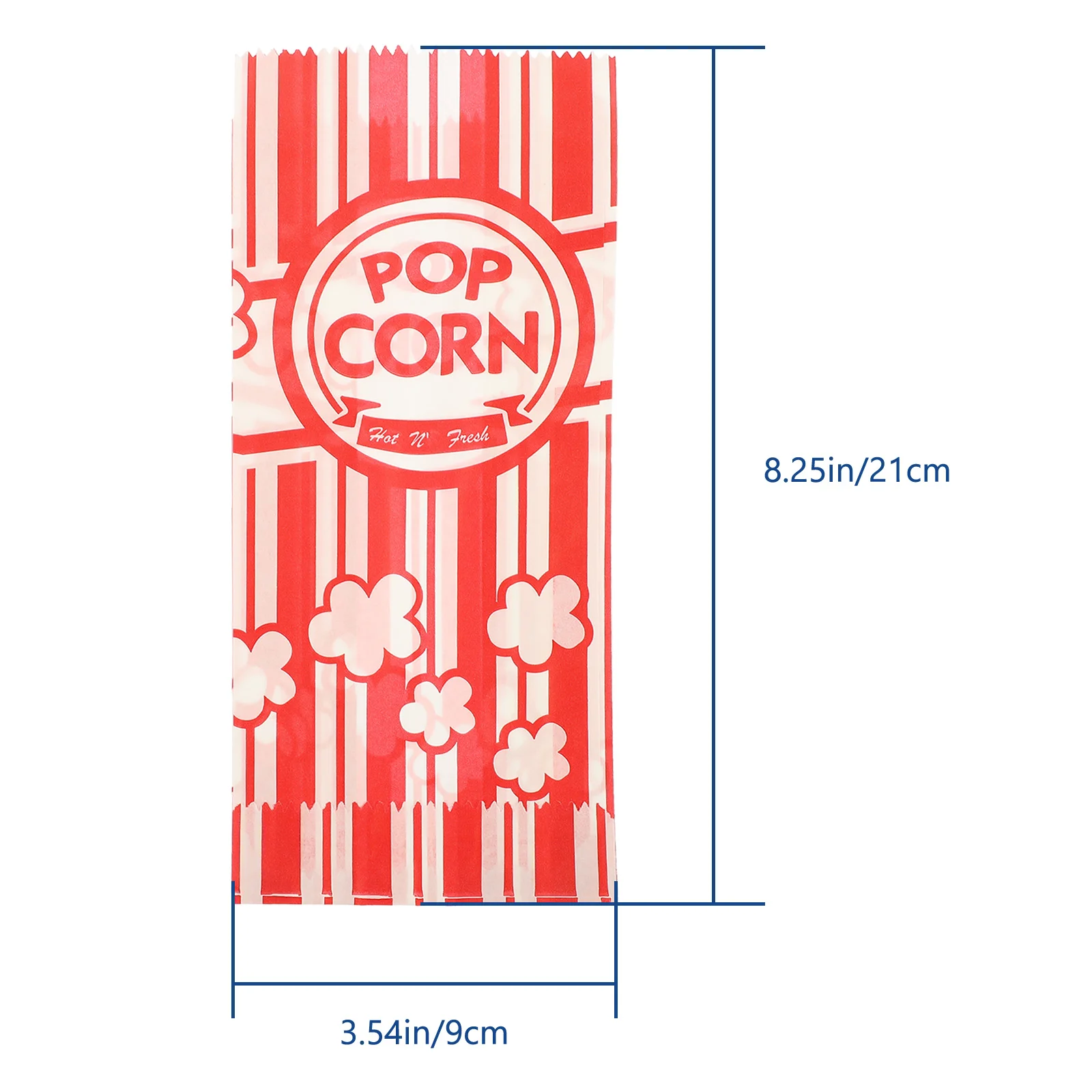 100 Pcs Popcorn Packaging Bag Small Bags Carnival Paper Containers Treats Bulk Individually Wrapped Mini White Tray