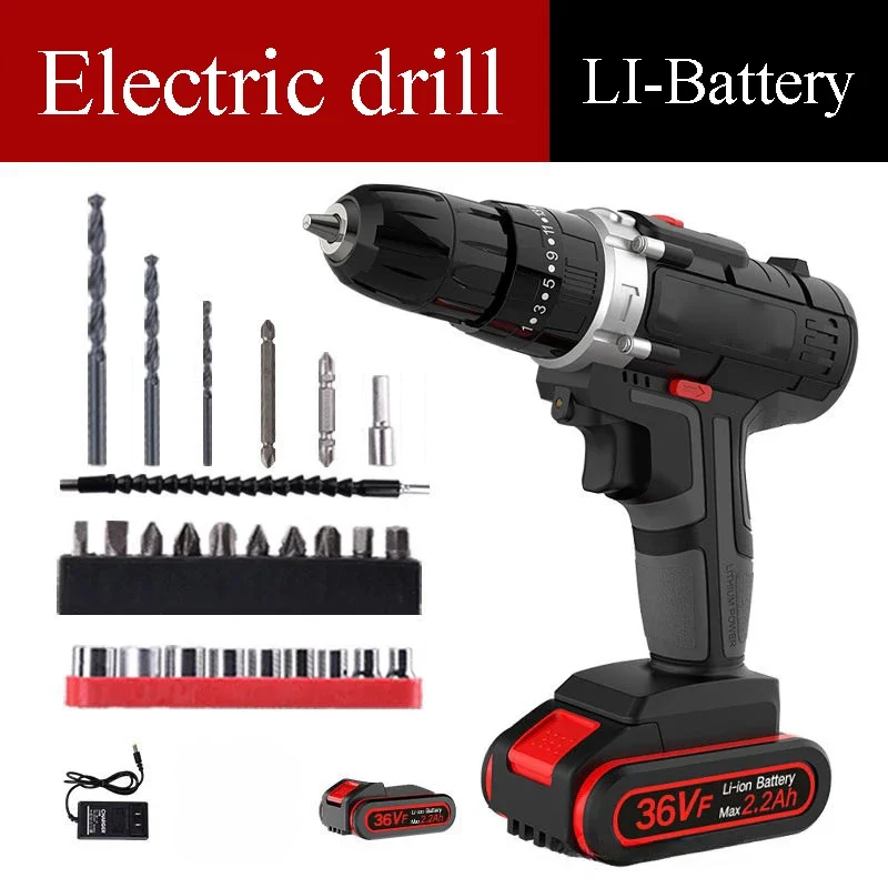 Rechargeable Hand Driller Lithium Battery Impact Drill Drilling Tool Electric Drills Multi Functional Electric Screwdriver Set