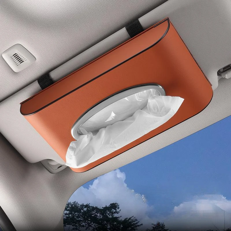 

Car Sun Visor Tissue Box Creative Armrest Box Paper Napkin Storage Vehicle Seat Back Hanging Tissue Case Interior Supplies
