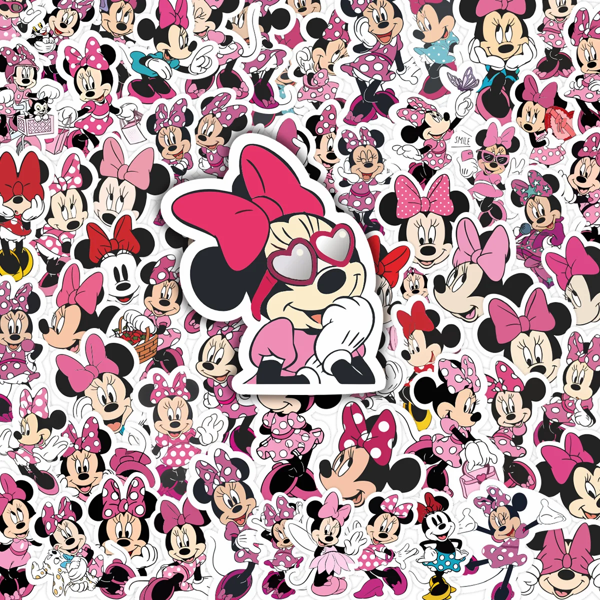 

65pcs Disney Minnie Mouse Cartoon Stickers Cute Anime Minnie Mouse Graffiti Decals Stickers Kawaii Laptop Luggage Sticker Gifts