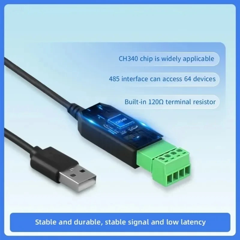 USB to 485 Serial Port Converter Industrial Grade Communication Module CH340 Chip PLC Serial Port IO Module