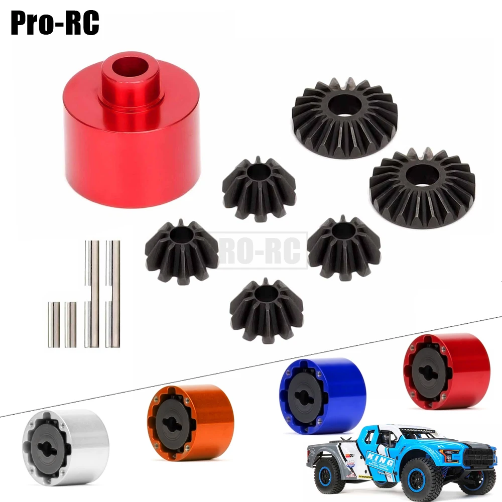 1Set Alu Alloy Differential Diff Case Housing & Steel Bevel Gear LOS232004 for Team Losi 1/10 Baja Rey Rock 4wd RTR RC Car Part