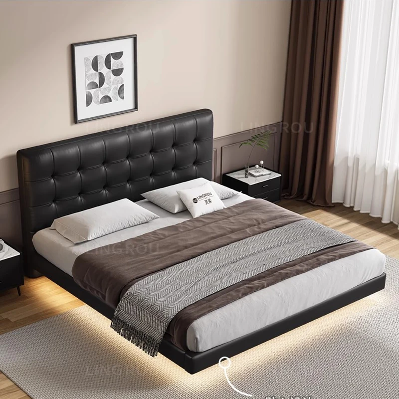 Leather Wooden Beds Multifunctional Beauty Modern Children Cheap Double Bed Hotel Safe Safe Camas Dormitorio Theater Furniture