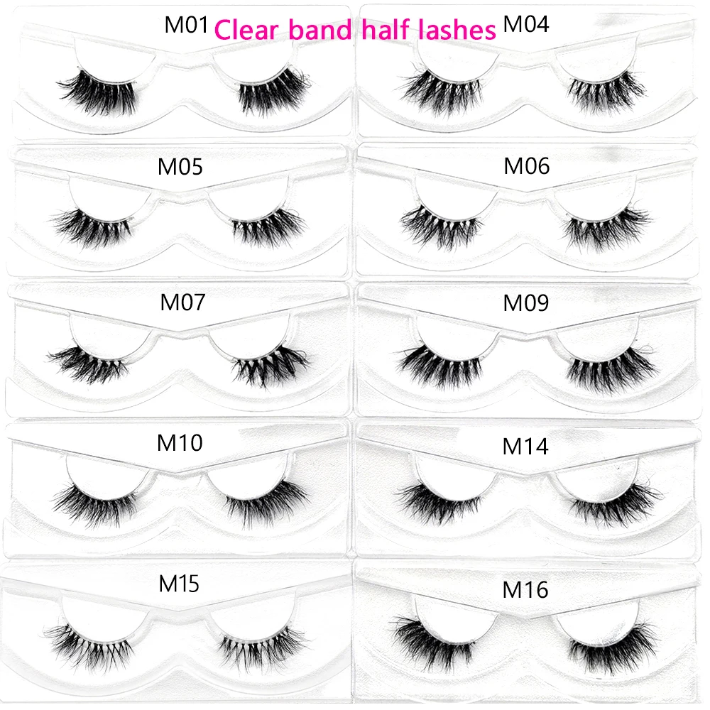 FOXESJI 30/60/100 Pairs Half Lashes With Trays No Box Wholesale Mink Half Lashes Natural Short Wispy False Eyelashes Extension