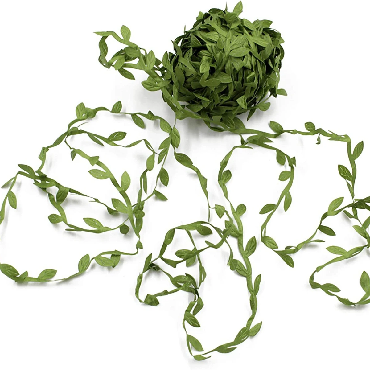 Feuilles vertes artificielles en soie en forme de feuille, 10 mètres, pour décoration de mariage, couronne DIY, cadeau, Scrapbooking, artisanat, fausse fleur