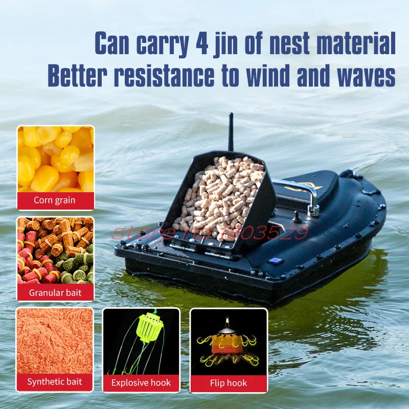 Professional One Key Return 600M 16GPS Wireless Control Fishing Boat 1.5KG Load Cruise Control High Speed Electric RC Bait Boat