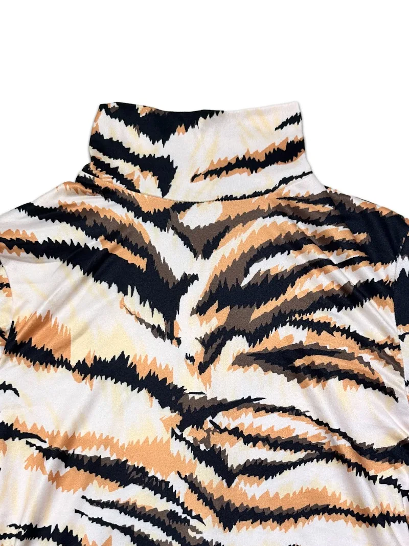 KEXU أزياء طويلة الأكمام ليوبارد Bodycon المرأة حللا 2024 الشارع الشهير الخريف س الرقبة مثير النادي الليلي حزب قطعة واحدة وتتسابق