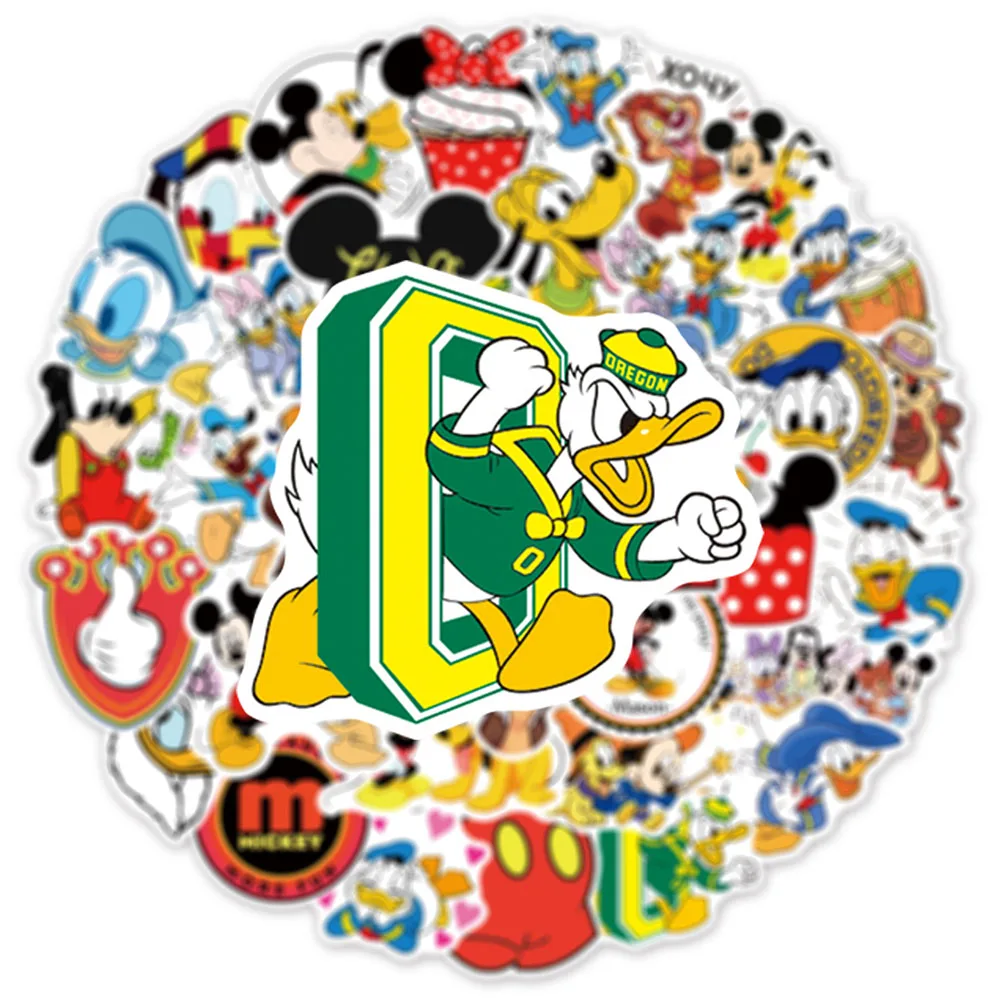 10/30/50pcs Cute Disney Donald Duck Mickey Mouse Stickers Funny Cartoon Graffiti Decals Sticker for Phone Case Notebook Suitcase