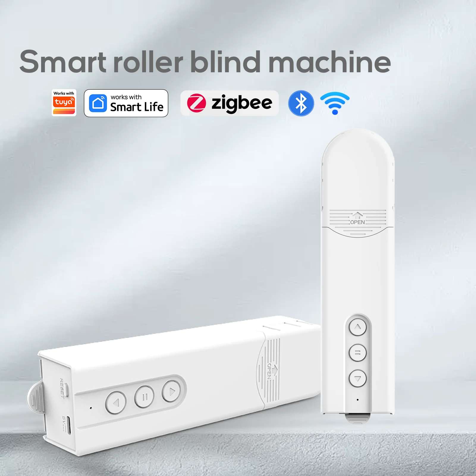 Moteur de rideau électrique intelligent Hurized JORoller, WiFi, Zigbee, perle nervurée, fonctionne avec Alexa, Google Home