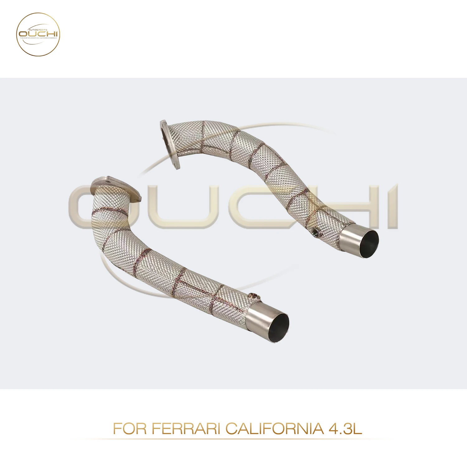 

OUCHI Exhaust System High Flow Performance Downpipe for Ferrari California 4.3L Catted Catless Pipe With Heat Shield