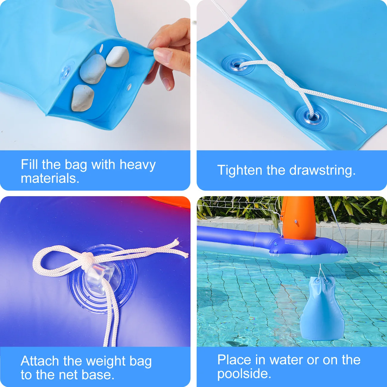 Aufblasbares Pool-Volleyball- und Basketball-Set – PVC-Wassersportspielzeug für Erwachsene, schwimmendes Netz und Korb, Poolspiele, Sommerspaß