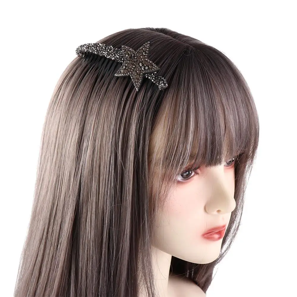 

Pentagram Star Rhinestone Star Hair Comb Teeth Fixed Combs Invisible Extra Hair Holder Acrylic Hair Accessories Broken Hair Comb