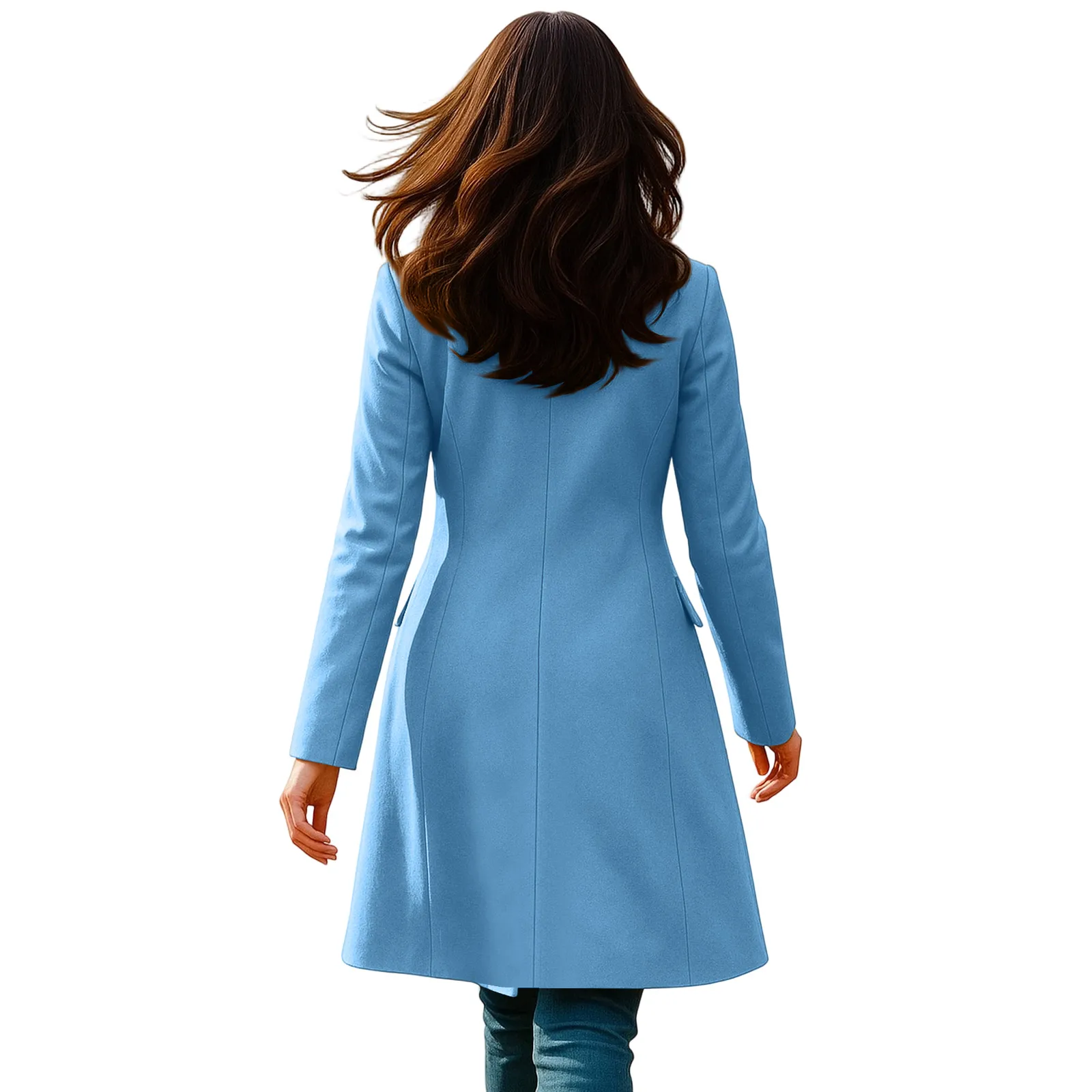 レディースコート 秋冬 長袖 ラペル ブレスト トレンチコート ファッション Aライン 秋冬ジャケット 女性用