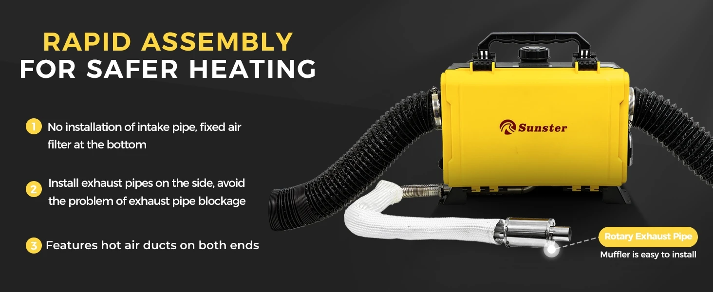 HTB1 Dieselheizung 8KW 12V/220V Diesel-Luftheizung Autoheizung Schnellheiz- & Lüftungsmodus & LCD-Schalter für LKW, Zelt, Fabrik, Wohnmobil – Detail 5