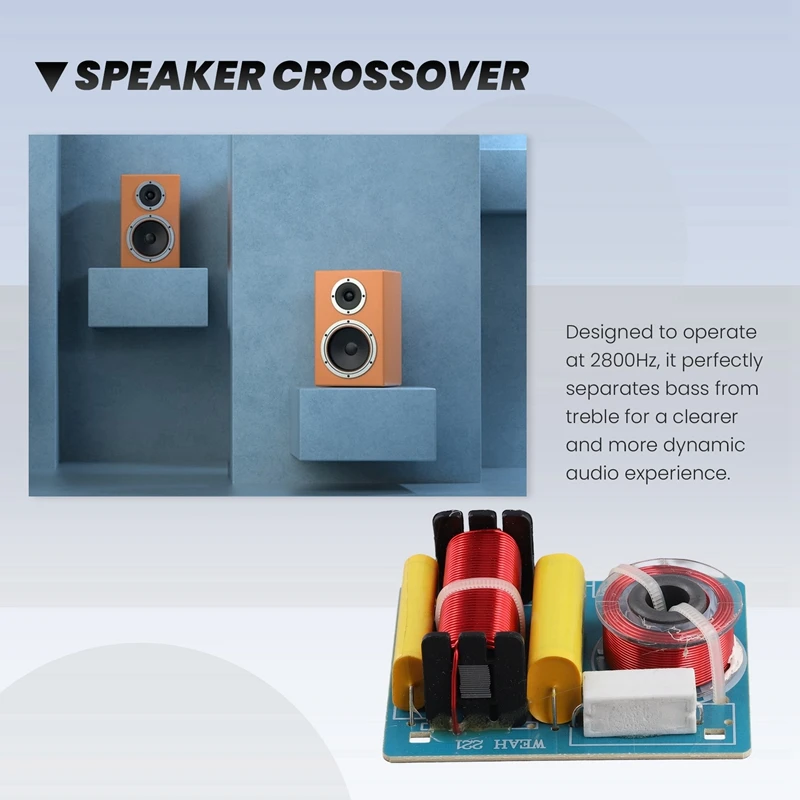 双方向オーディオ周波数分割器、DIYベーススピーカー、サブウーファー、クロスオーバーフィルター、アクセサリー、2800hz、120w