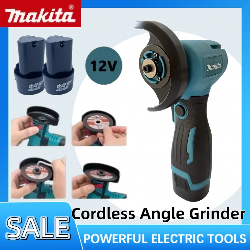 

Makita 12V Portable Compact Polishing Machine Cutting DIY Home for Metal Wood Cordless Electric Angle Grinder Brush Cutter Tool