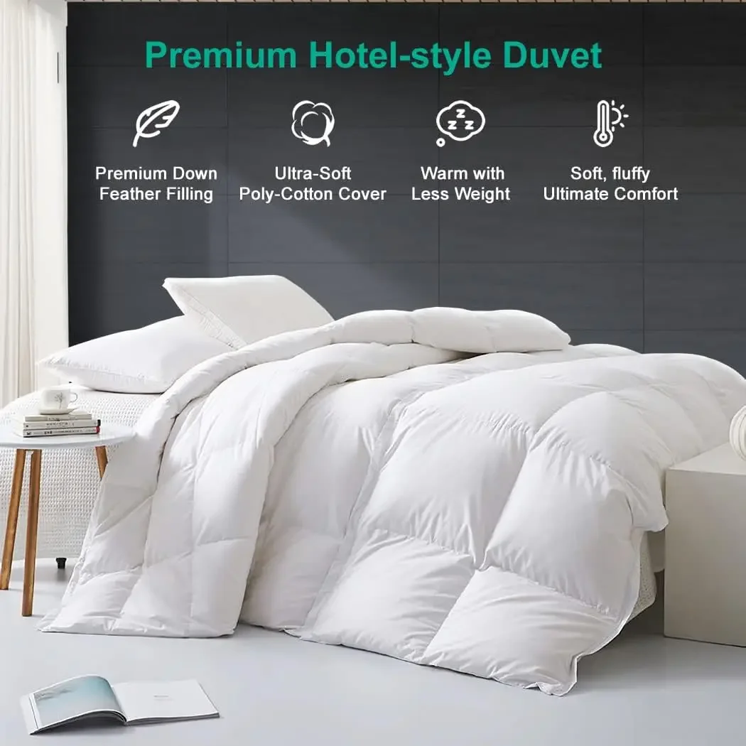 Full/Queen Size Feathers Down Fiber Comforter Duvet Insert - Ultra-Soft All Season Down Fiber Comforter Hotel Collection Comfort