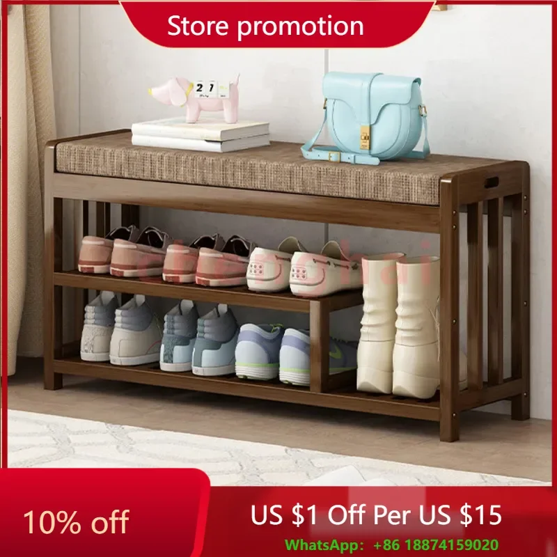 

Household Entry Shoe Rack Multi-layer Partition Soft Bag Cushion Storage Cabinets Entryway Shoe Organizer Mudroom Shoe Bench