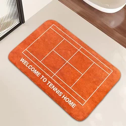 Alfombra de pista de tenis para baño, felpudo para cama, puerta de entrada, alfombrilla para pies, decoración del hogar, accesorios de cocina