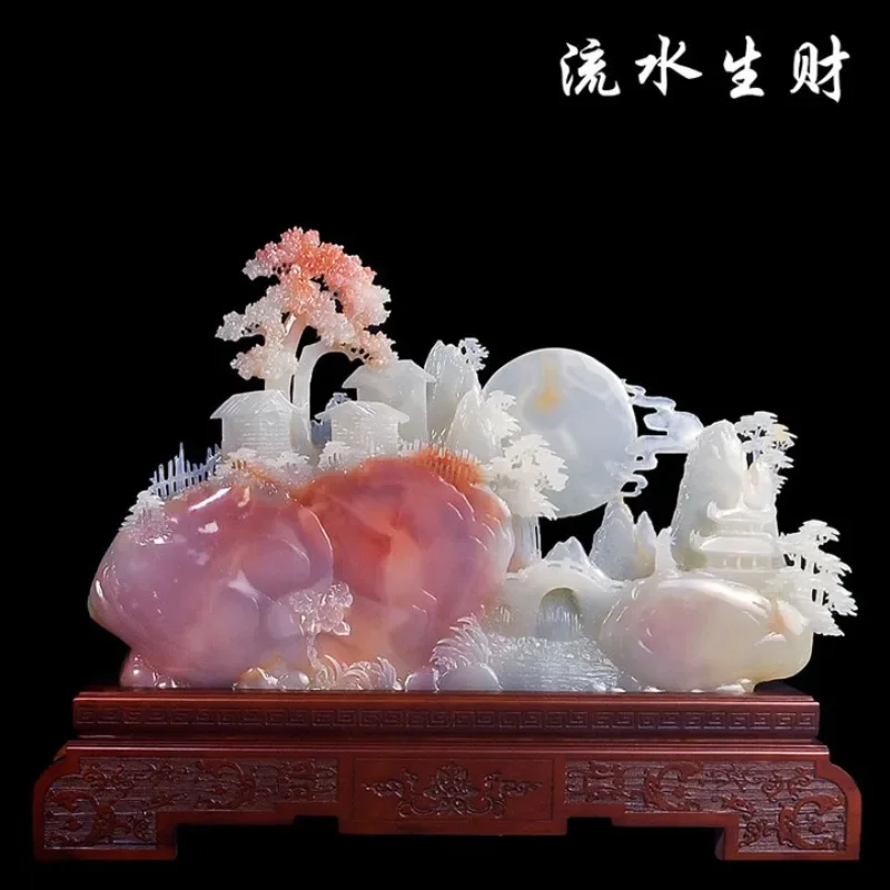 Ornamento de paisagem de jade entrada de sala de estar chinesa