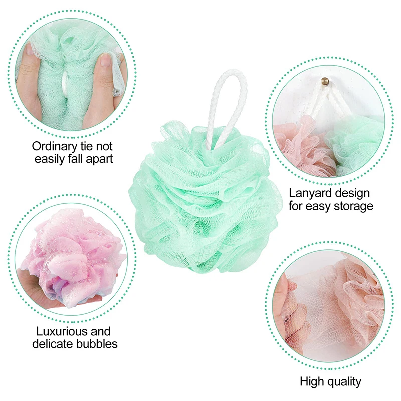 Soft Shower Mesh Foaming Sponge Body Scrub Exfoliating Back Brush Skin Cleaner Bath Bubble Ball Skin Care Bathing Accessories