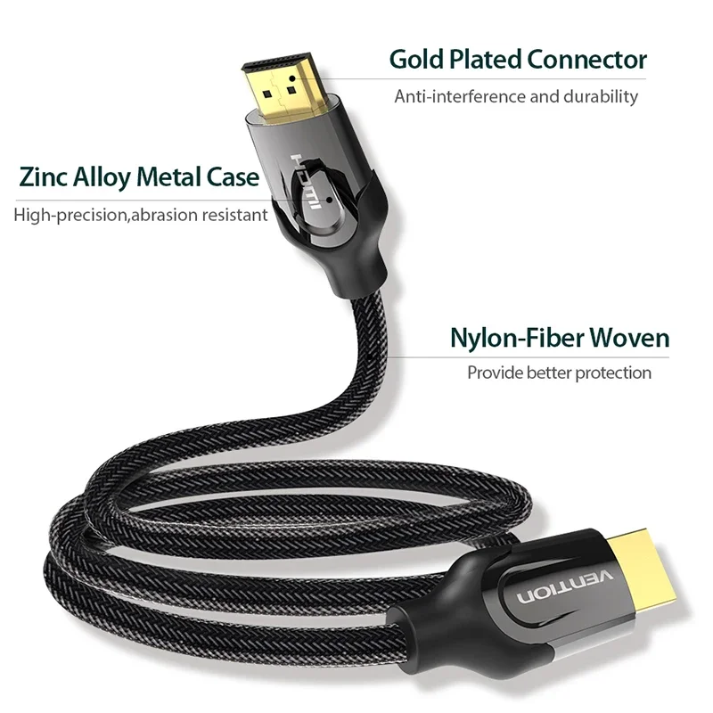 Kabel HDMI vention HDMI na HDMI 2.0 kabel 4K dla Xiaomi żarówka jak przełącznik do nintendo PS4 telewizji tv, pudełko xbox 360 3m 15m kabel hot