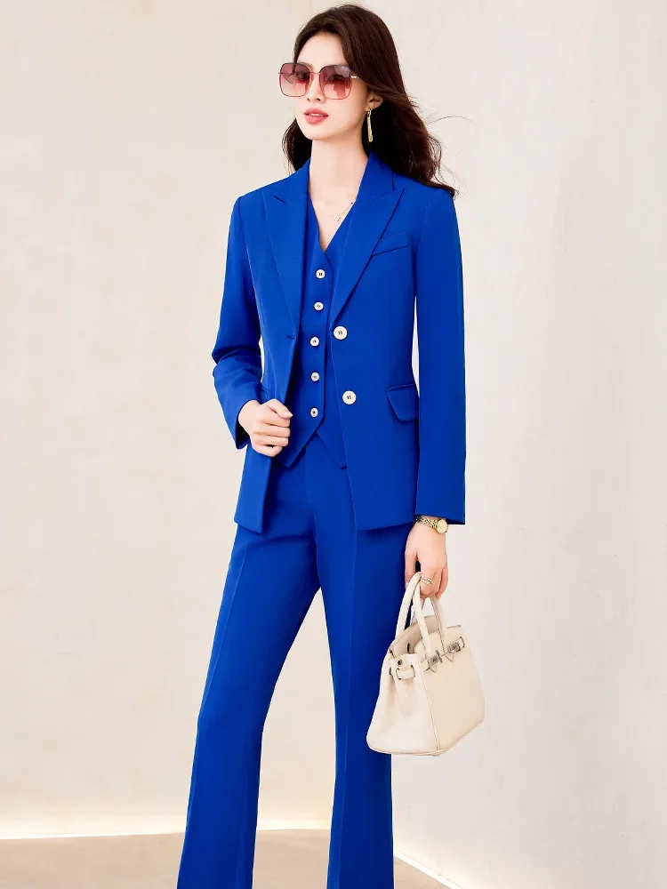 Abiti da lavoro formali da donna in tessuto pop di alta qualità Tailleur pantalone femminile Autunno Inverno Stili OL professionali Abbigliamento da lavoro da donna Blaze