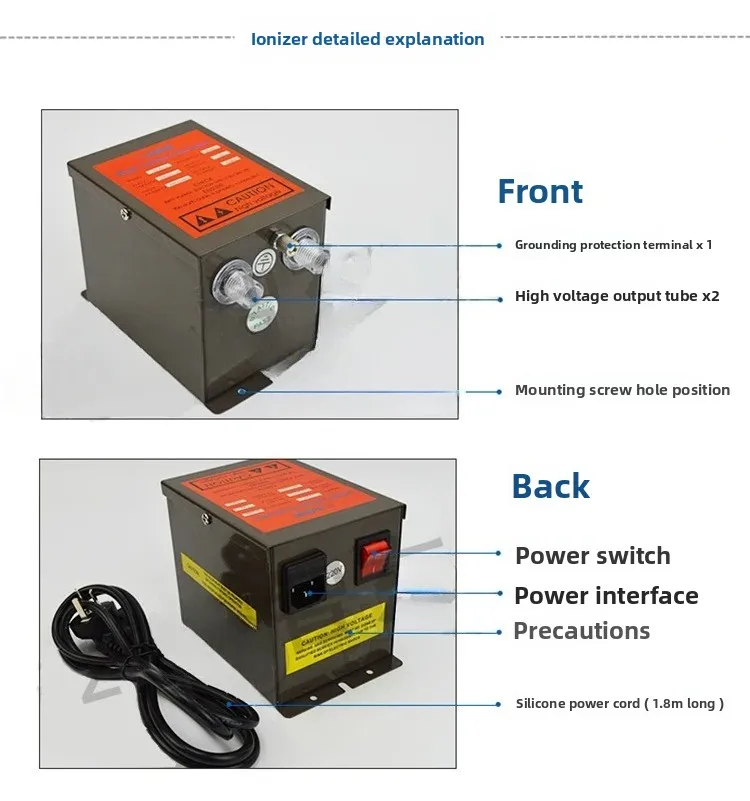 ZST-403A Ion Generator Static Eliminator 7KV Ion Bar Gun Wind Snake for ESD
