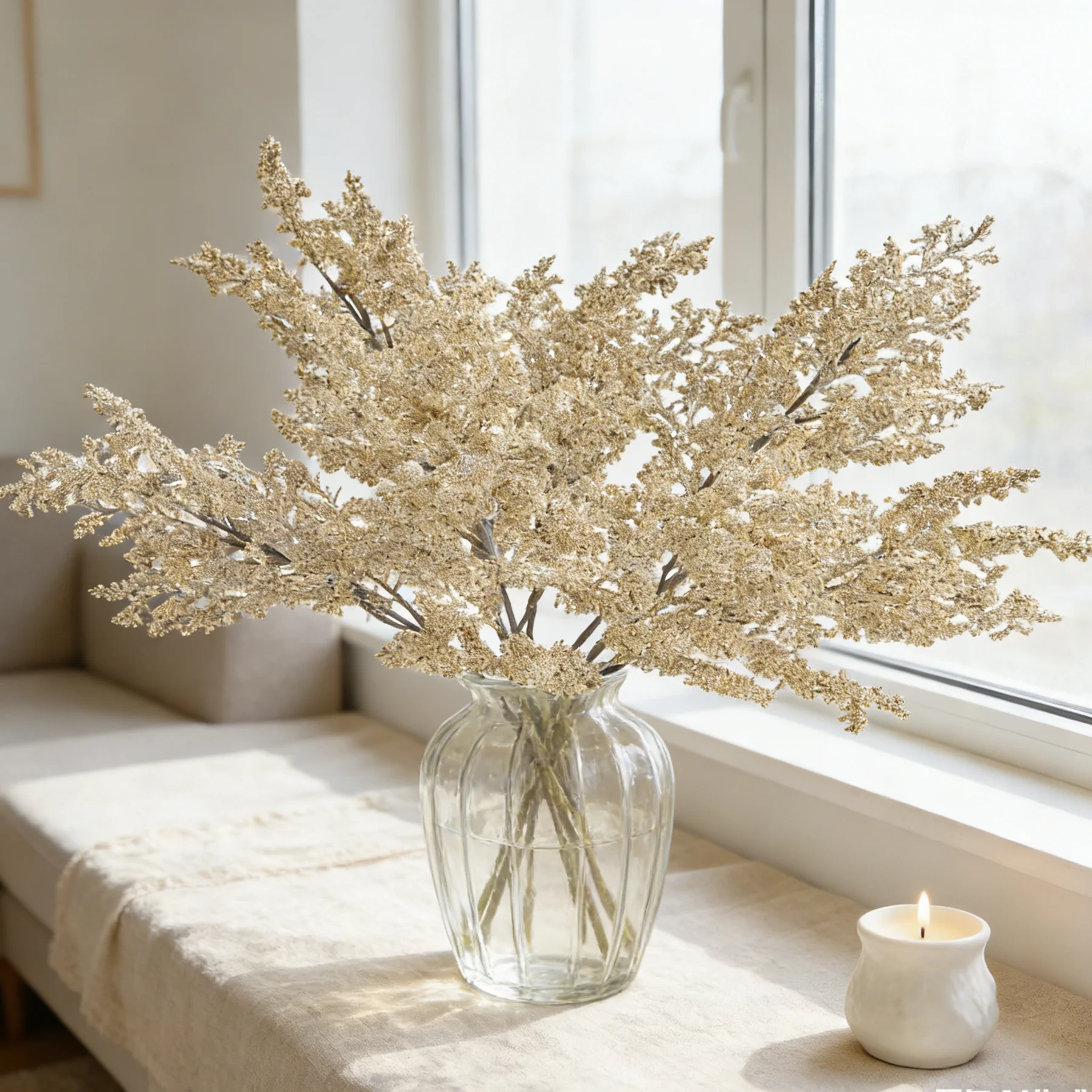 Seiden-Kunstpflanzen Gras Valentinstag Hochzeit Heim Zimmer Tisch Vase Deko Kranz Brautstrauß Outdoor Garten DIY Geschenke – Detail 5