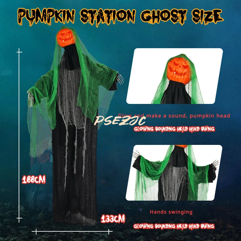 Halloween Pumpkin Ghost Sensing Luminescence and Sound Inserting Underground Arm Swinging Ghost House Bar Venue Cloth