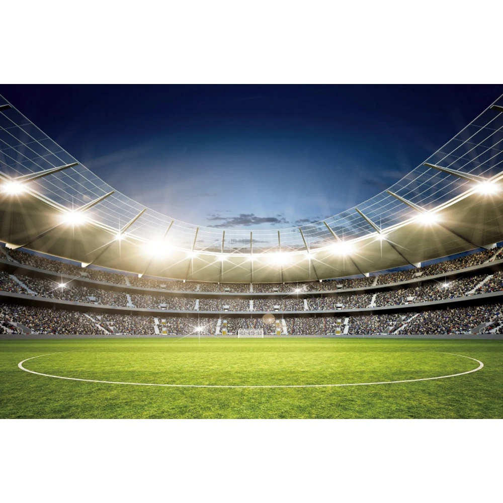 Soccer Field Photography Backdrop Football Real Madrid Stadium Champion Cup Boy Birthday Party Baby Portrait Photo Background