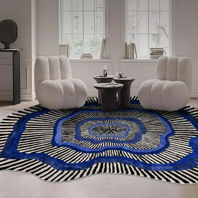 VIKAMA Non-slip Irregular Shape Plush Rug, Washable Soft Thick for Living Room Bedroom Decor
