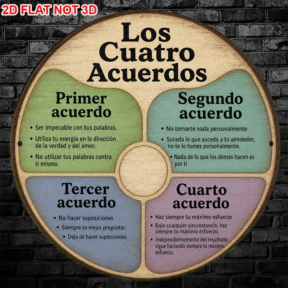 Flat 2D Round Retro Spanish Plaque, 