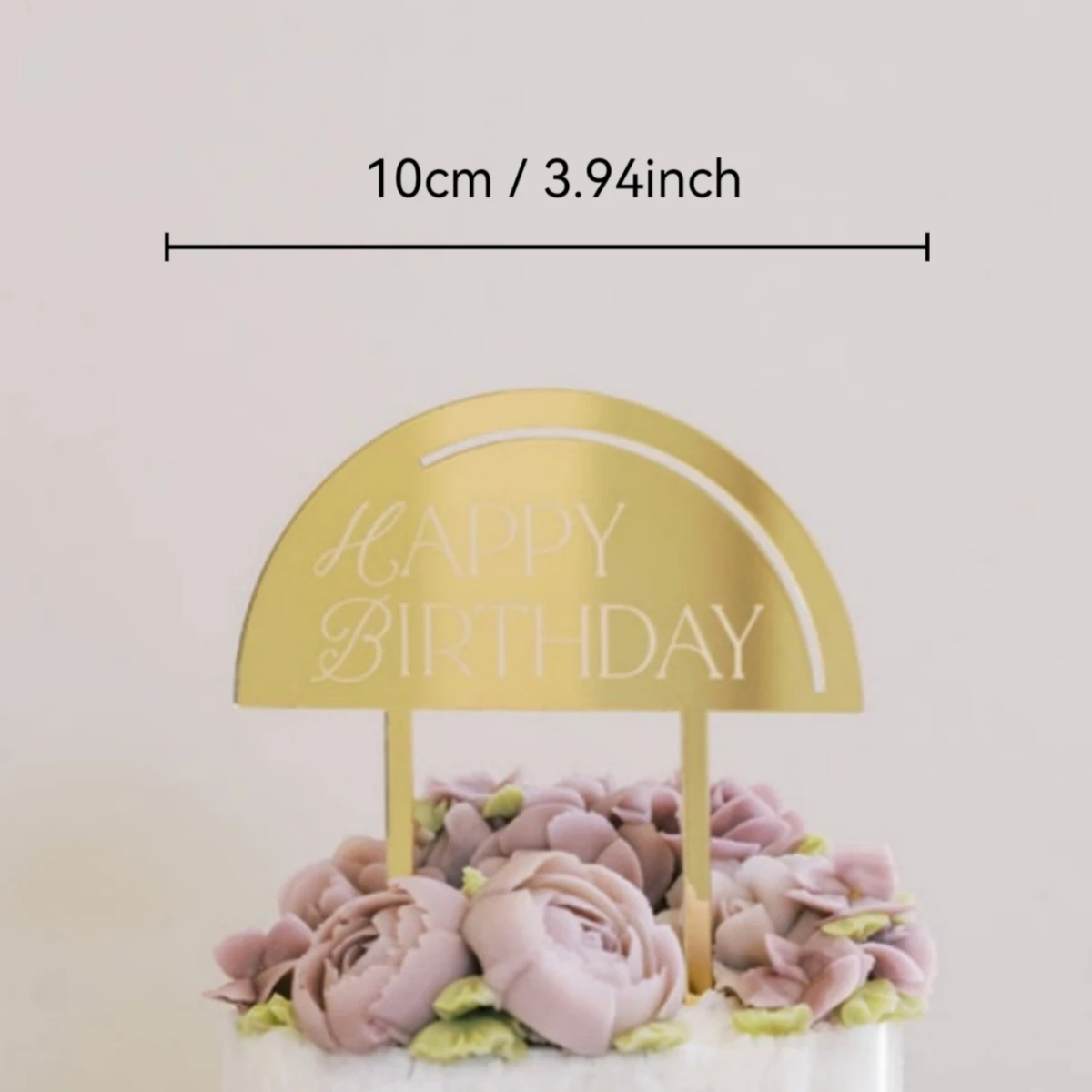 3PCS Happy Birthday acrylic cake top decoration, with a unique and creative crescent-shaped semi-circle, suitable for girls' bir