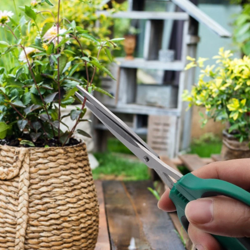Stainless Steel Straight Pruning Shears Bonsai Grape Trimming Scissors Household Garden Fruit Vegetable Harvest Shears