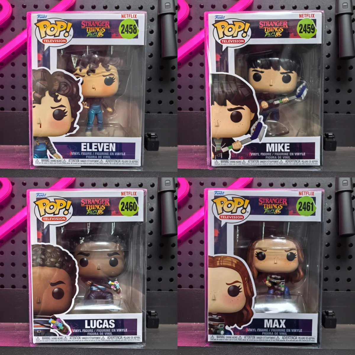 Figura de Stranger Things: Will, Eleven, Dustin, Nikki, Mike, Max, Lucas (Historias de '85) Funko Pop! Juguete Oficial Auténtico de Edición Limitada