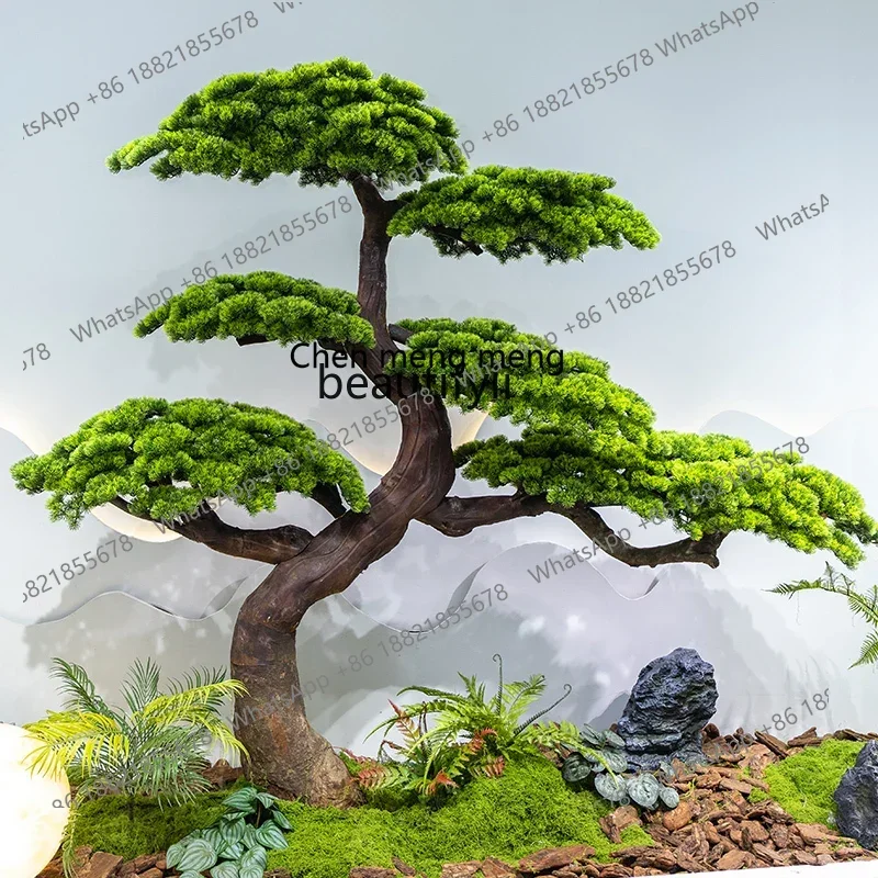 cc182Welcome pine simulated tree new Chinese large fake tree green plant ornament landscape indoor and outdoor
