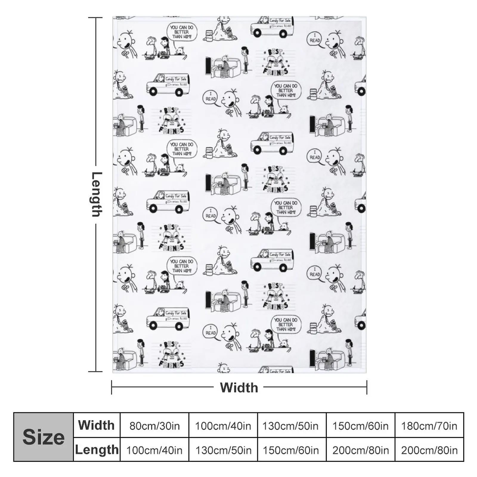 Wimpy Kid Throw Blanket Soft Bed Blankets Fluffy Shaggy Blanket Single Blanket