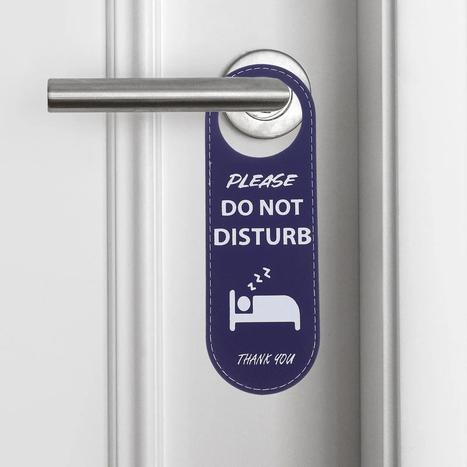 Double-Sided Do Not Disturb Sign PU Hotel Door Hanger Sign Hotel Door Knob Hanging Reminder Tag Reminding Tag