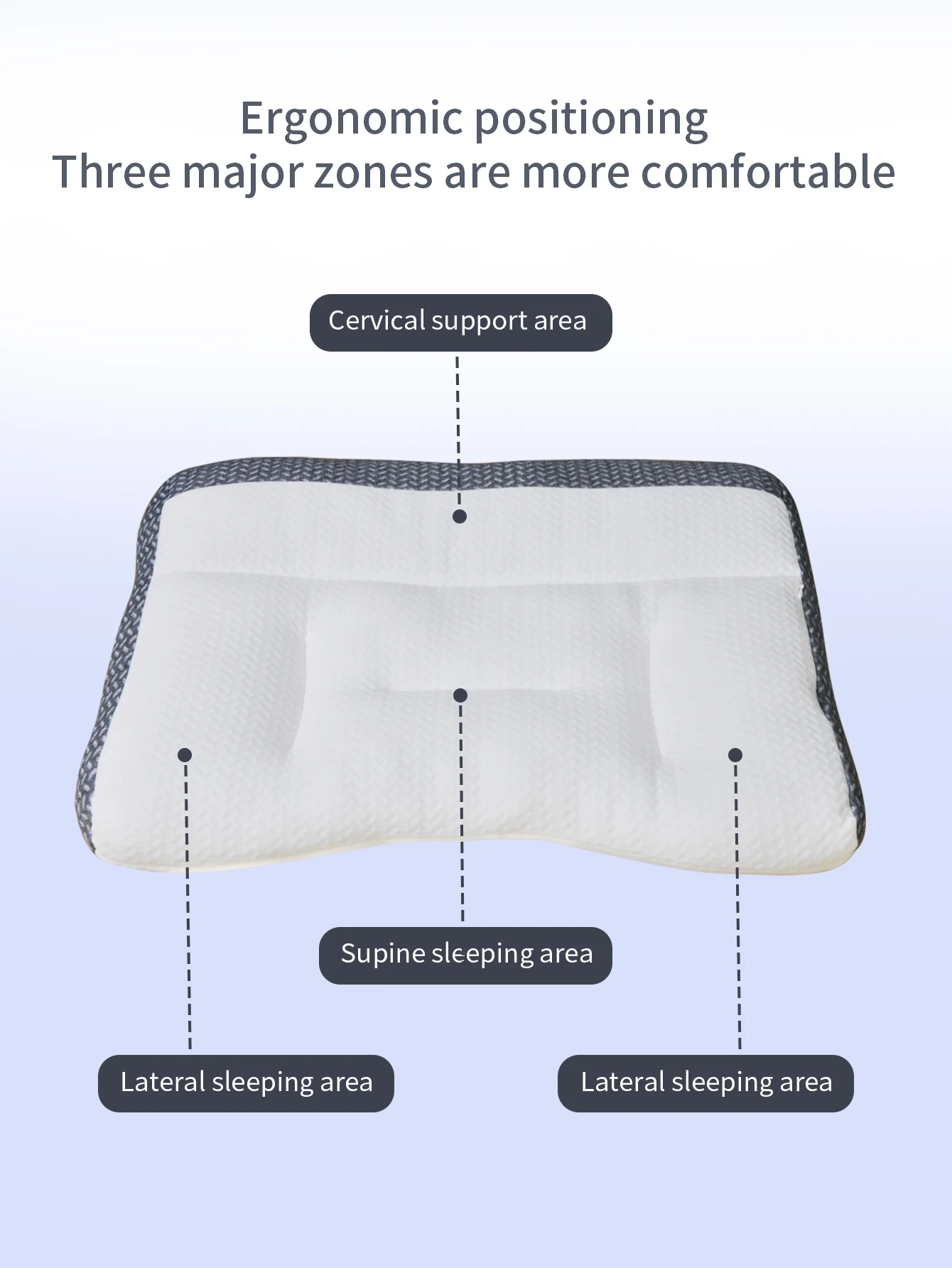 Adult partitioned head pillows with complimentary pillowcases for easy disassembly and wash, helping with deep sleep