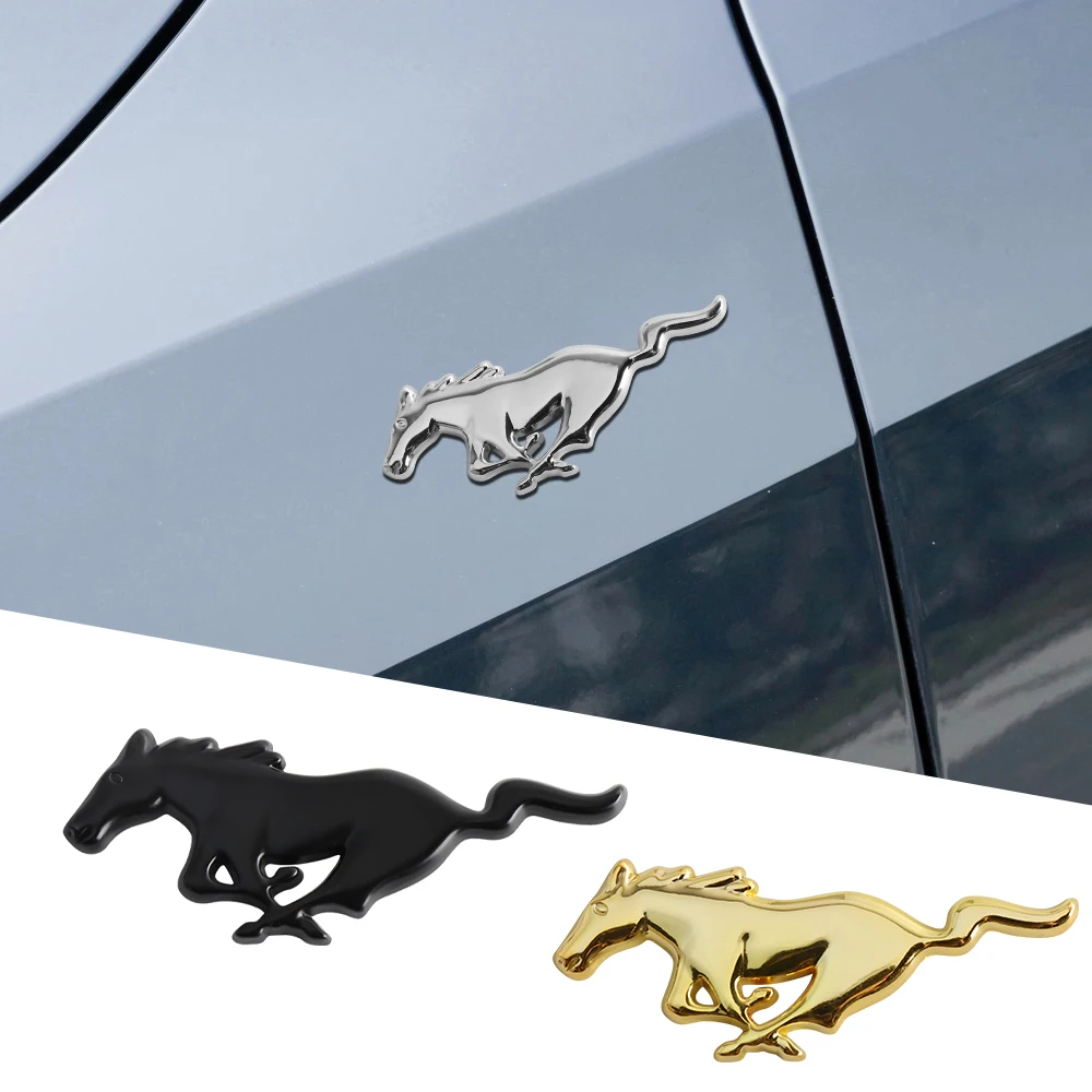 3D Metal Car Sticker Mustang Style Body Trunk Decoration Decal For Ford Focus Mk2 Mk3 Mk7 Fiesta Ranger Kuga F150 S-MAX ValveCap