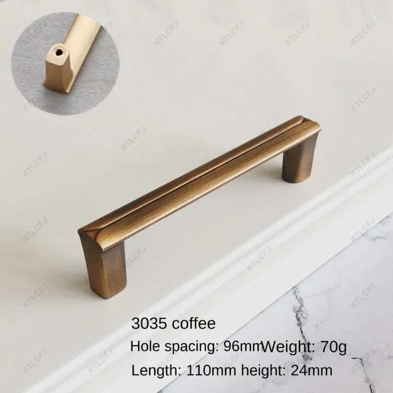 Cabinet Door Handle Nordic Light Luxury High-end Gold Coffee Zinc Alloy Handle Cabinet Drawer Wardrobe Shoe Cabinet Door Handle