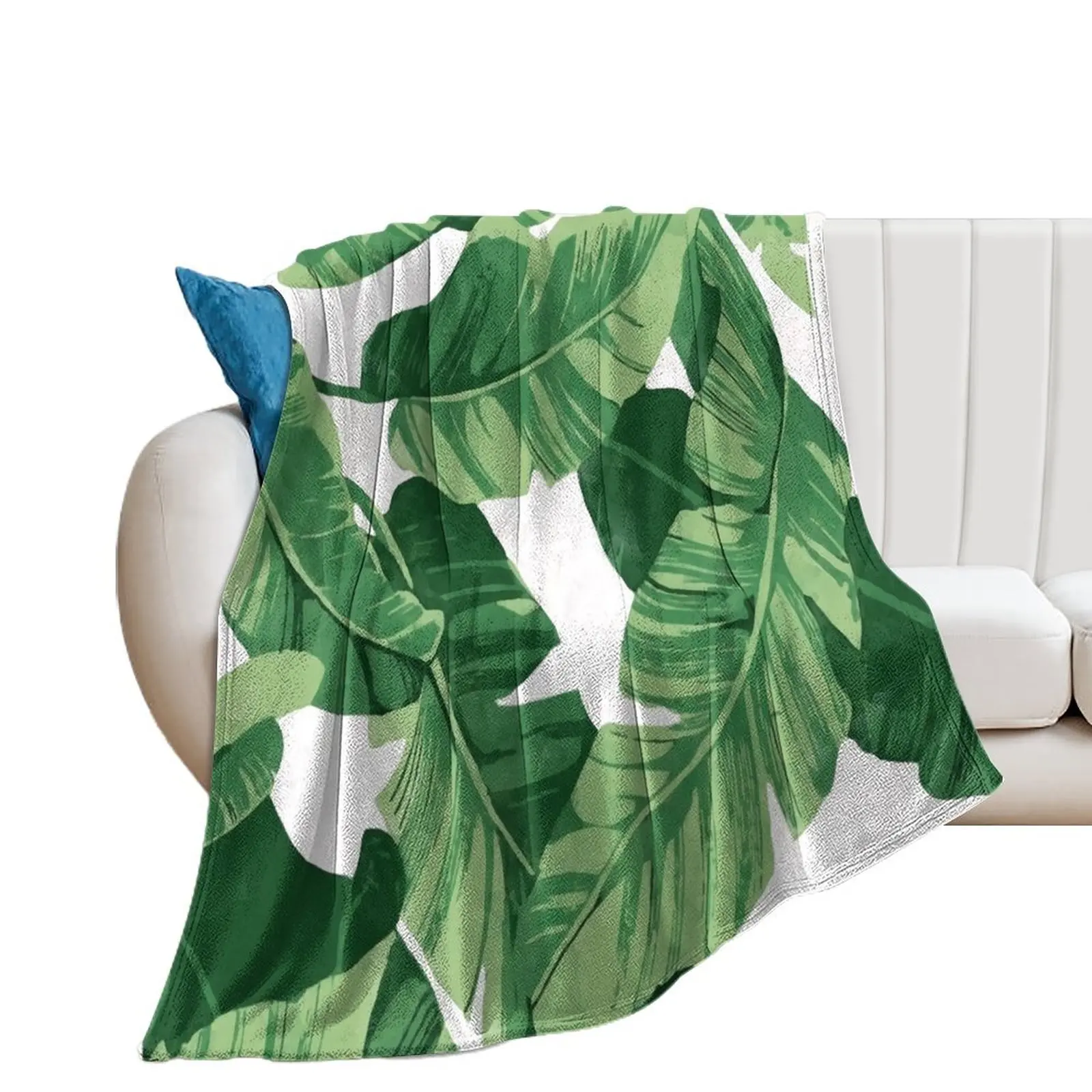 

Tropical banana leaves II Throw Blanket Retros Custom Blankets