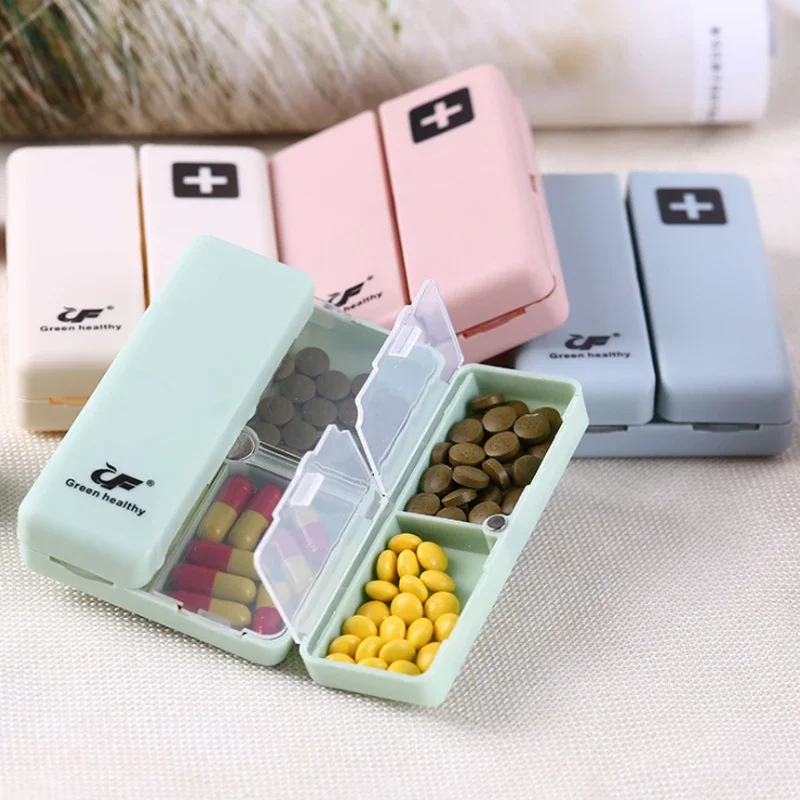 Magnetic Supplement Pill Box Organizer Tablet Storage Case Portable Medicine Case Foldable Container Dispenser Organizer