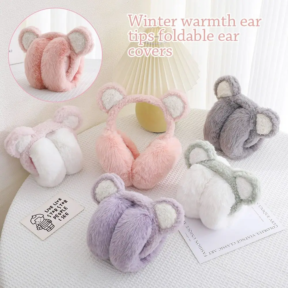 

Winter Warm Plush Earmuffs Foldable Adjustable Earflaps Fluffy Cosy Ear Warmer for Men Women