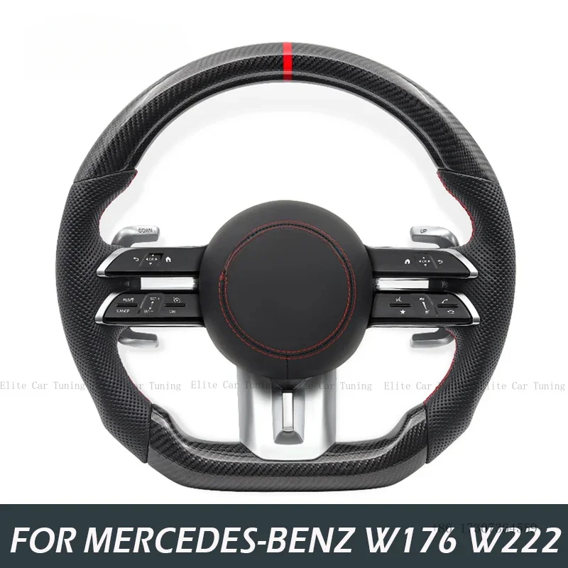 

Car Carbon Fiber Sports Steering Wheel for Mercedes-Benz W117 W166 W167 W176 W177 W204 W205 W206 W212 W213 W222 W223 C43 GLE CLA