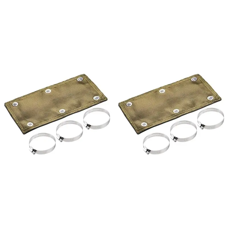 2X Titanium Pipe Shield 6X12inch Exhaust Heat Shield, Design Heat Protection Up To 1350°F, Protects Heat Sensitive