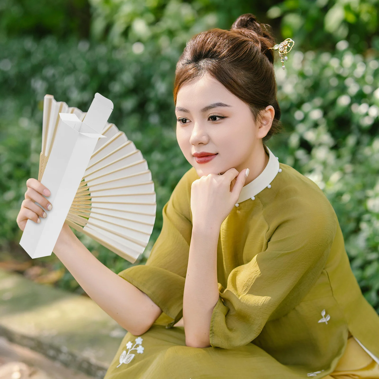 20 قطعة صناديق تخزين مروحة قابلة للطي مادة ورقية لتقوم بها بنفسك سطح فارغ أنيق منظم مروحة صندوق تخزين الزينة العملية