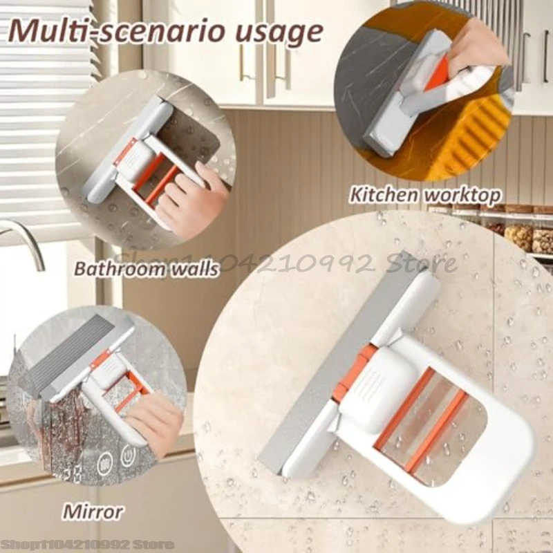 Mini Mop Absorvente Forte para Remoção de Poeira, Mop Portátil com Esponja, Mini Mop de Esponja para Limpeza Úmida e Seca em Banheiros, Mesas e Vidros