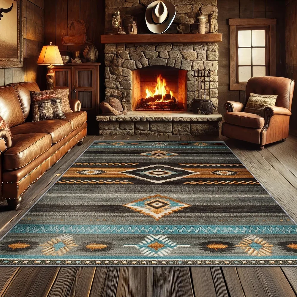 8x10 Extra Large Navajo Aztec Tribal Southwest Area Rug Washable Non Slip Carpet for Living Room Bedroom Home Decor